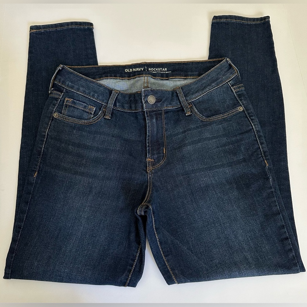 Old Navy Rockstar Mid Rise Skinny Jeans Size 8 Short - Picture 3 of 5